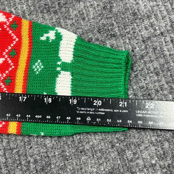 Christmas ROMPER Sweater Women Small Red Green Reindeer Snowflake Party NWT - Picture 15 of 16